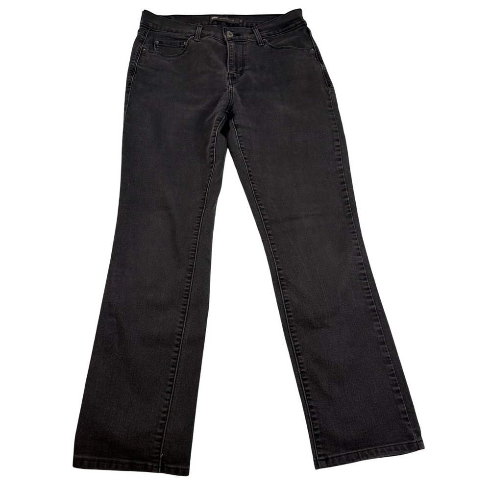 Levis 505 Straight Leg Jeans Womens 8 Faded Black Mid Rise Denim Pants